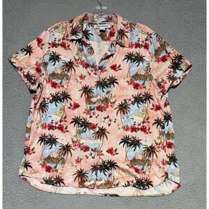 Tommy Bahama 100% Silk Greetings from Florida short sleeve Hawaiian shirt Size M
